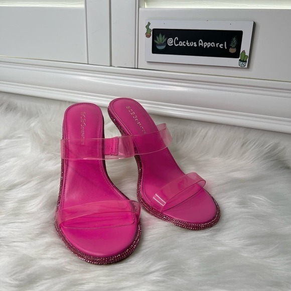 New Women’s BCBGeneration Tenia With Translucent Straps And Rhinestones Size 9.5 - Picture 1 of 6